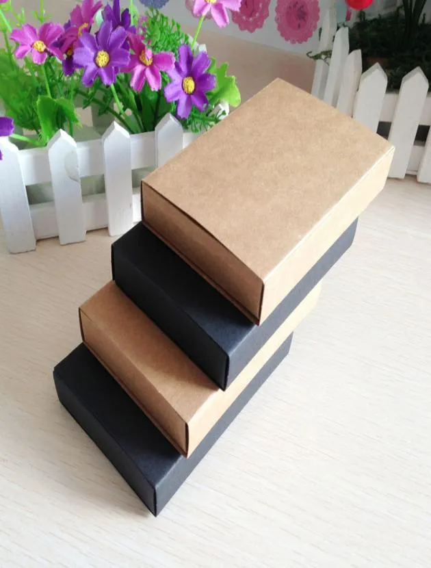 Whole 2016 Kraft Black Drawer Box Handmade Soap Gift Craft Jewel Macaron Packaging Paper Boxes 50pcslot 68104cm1157407685
