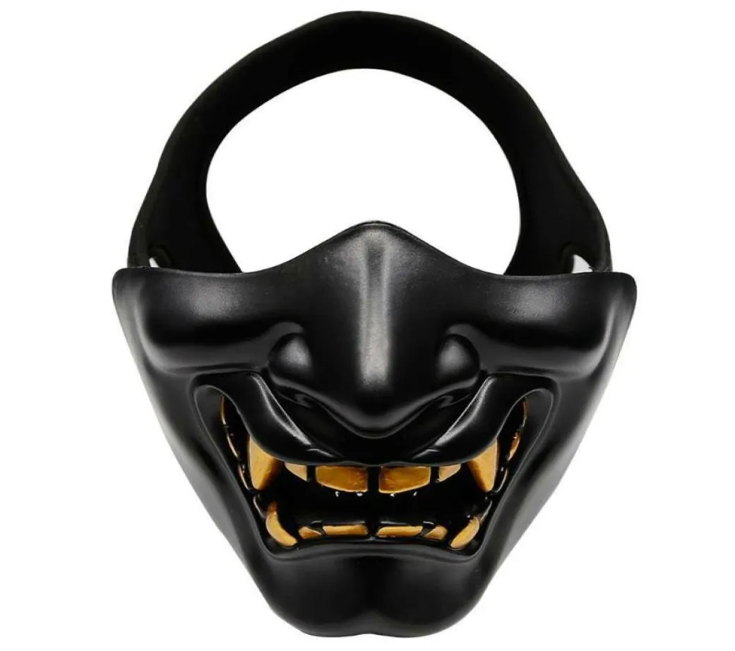 Partymasken Halloween Kostüm Cosplay halb Gesicht Böser Dämon Grimace Kabuki Samurai Prajna Hannya Oni Tactical Mask4887115