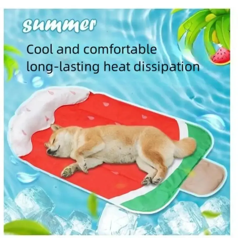 Pet Mats Summer Dogs Cooling Beds Bekväm gelispad med andning Katter Sover Sofa Kennel Washable Cushion Pet Accessories 240416