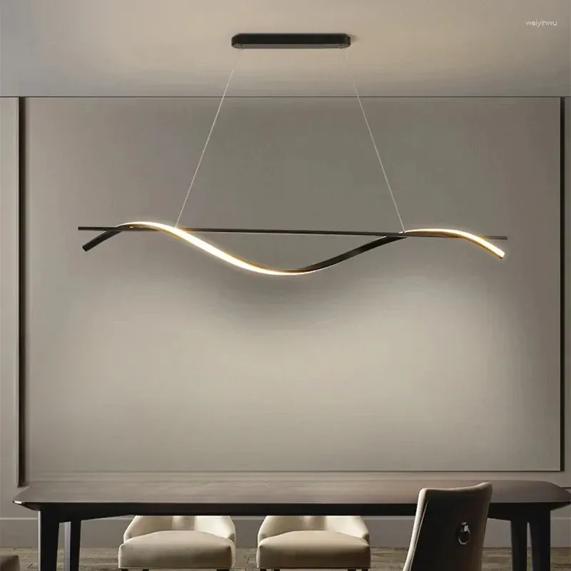 CHANDELIERS Chandelier Dining Room Nordic Mindimalism Word Strip Office Lampe moderne Table