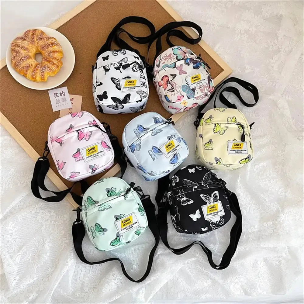Mini canvas crossbody tassen voor dames vlinder kleine handtassen schouder messenger tas Korean Girl Student flap telefoon portemonnees 240429
