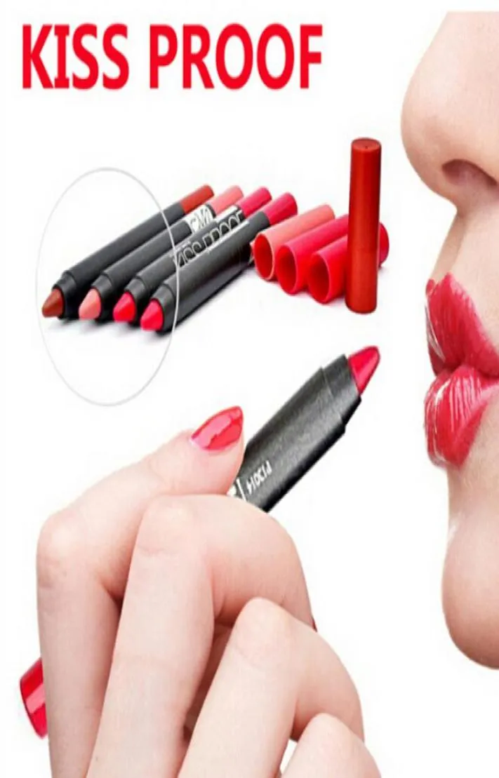 2016 New Makeup Mn Nonstick Cup Not Fade CrayOnstyle Lip Pen Kissproof Batom Soft Lipstick耐久性のあるキス防水1195649