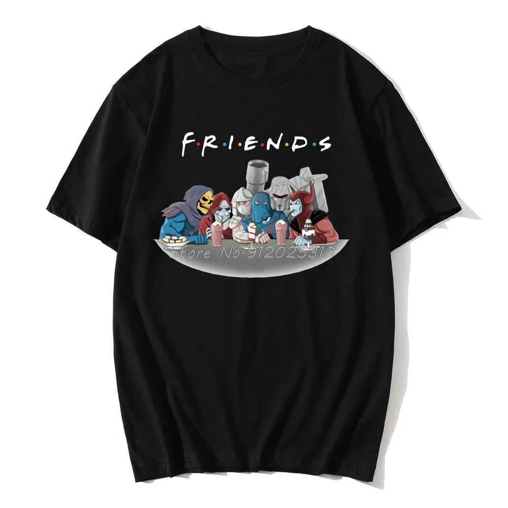 T-shirts masculins Summer Slve Slve Vintage Cartoon Universe Univers Squelettor Shredder T-shirt Casual Camiseta Round Neck Found Friends Homme T-shirt T240425