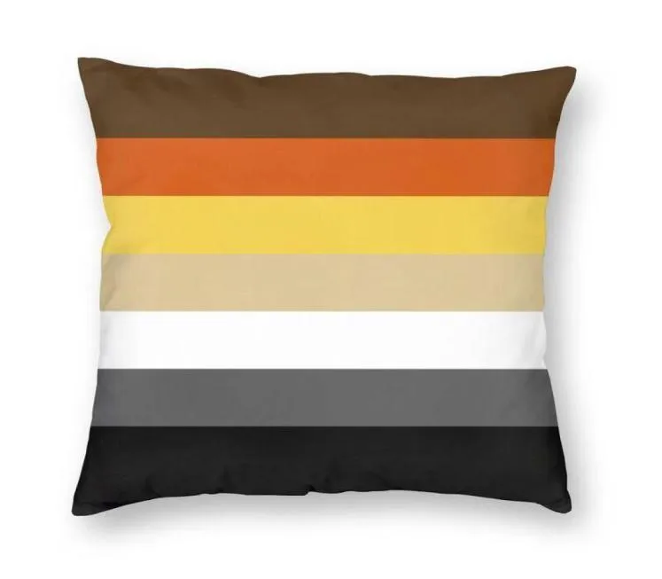 CUSHIONDECORATIVE PALLOW Solid Bear Pride Flag Luxury Throw Cover Bedroom Home Decoration Gay LGBT GLBT CUSHION COVERS Velvet Fab9385044