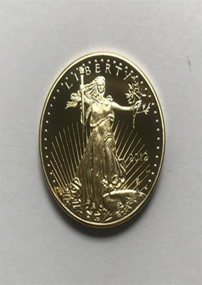 10 PCs Non -Magnet Dom Eagle 2012 Abzeichen Gold plattiert 326 mm Gedenkfeiern amerikanische Statue Liberty Drop Akzeptable CO288E5406079