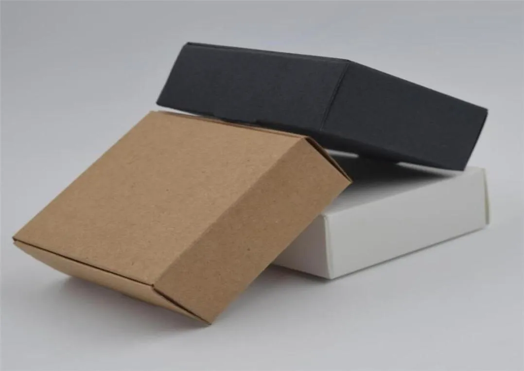 17 storlekar Hela bruna Kraft Paper Box White Box Cajas de Carton Soap Packaging Wedding Favors Candy Gift 100pcs7063144