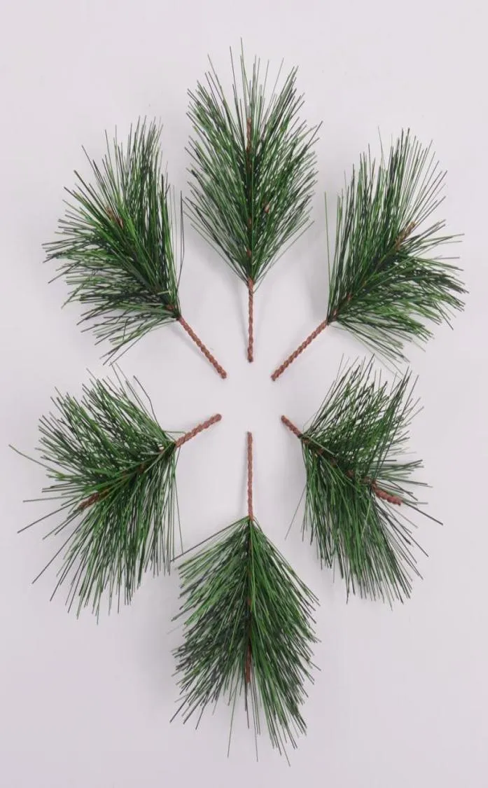 30 pcslot groene dennennaald kunstmatige planten dennen tak kerstboomdecoratie diy handwerk geschenken decoratie f5498837