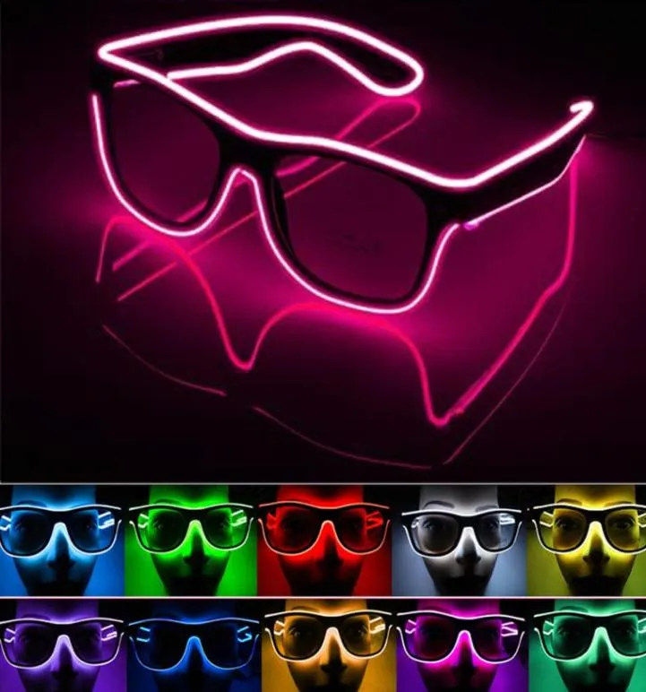 Occhiali a LED luminosi per feste di accogliezioni per le novità dono di festival luminoso brillante occhiali da sole El filo da lampeggiare 5092638