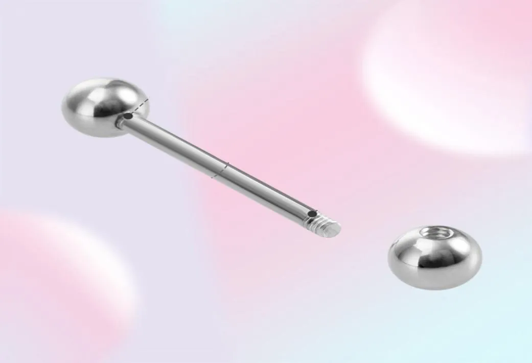 1 st 925 Sterling Silver Round Straight Tongue Barbell For Women 16mm Nipple Rings 14g Hypoallergenic Piercing Fine Jewelry6206826