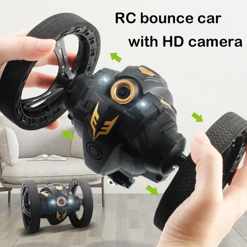 Wifi fpv caméra hd rc sauting voiture saut cardiate haute voiture avec des phares à LED musicale rc rebond car cadeau jouet kid