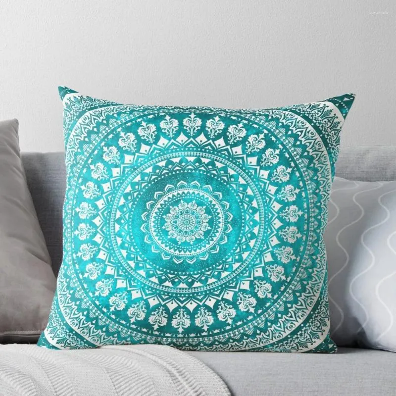 Kussen mandala turquoise worp covers voor kussens decoratieve kast kerstdecoraties 2024