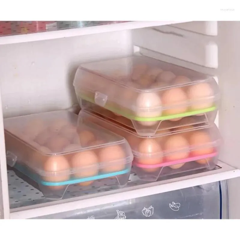 Storage Bottles Grid Egg Holder Kitchen Clear Food Organizer Boxes Box Refrigerator Eggs Tray Case Container Tool