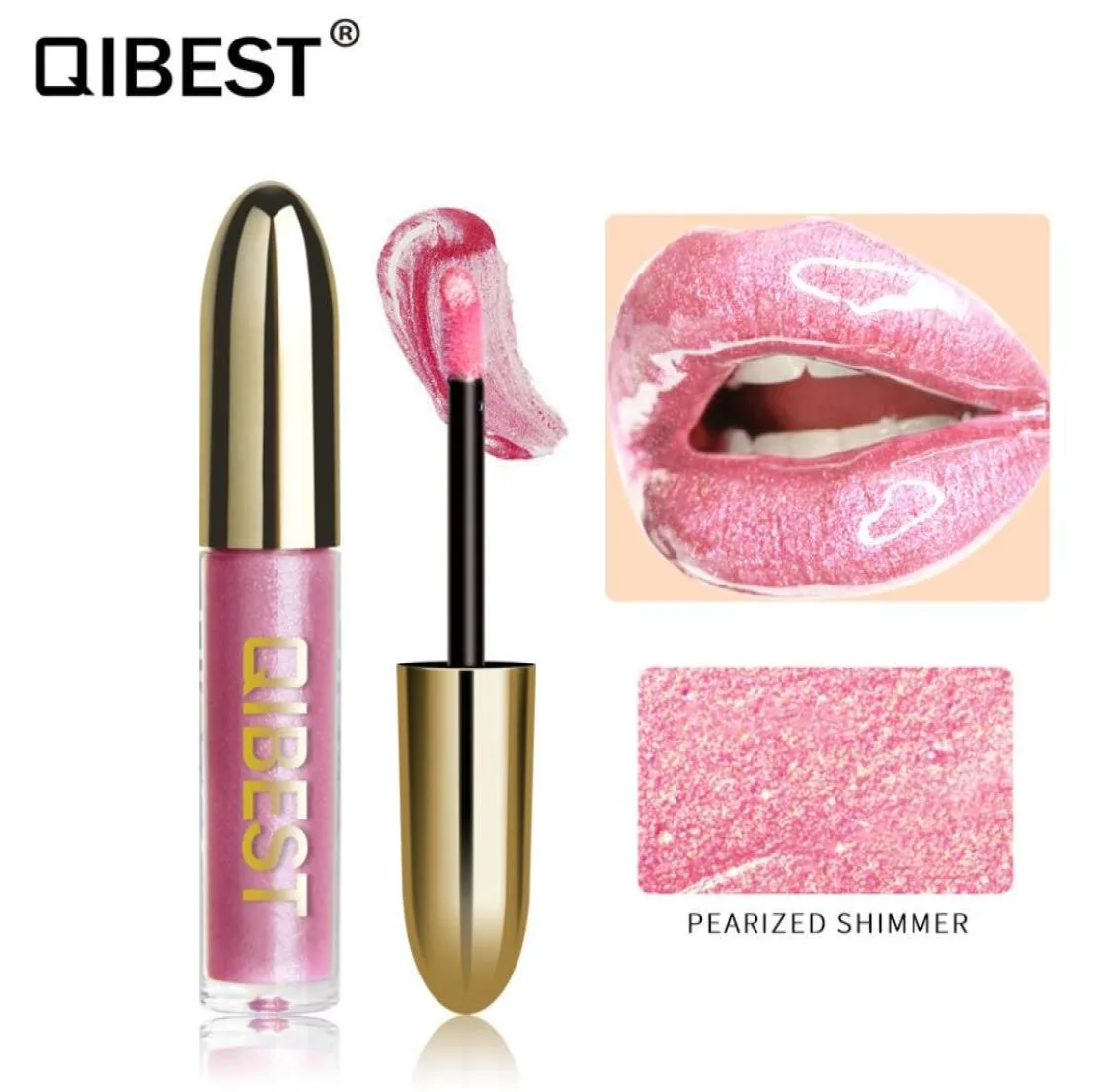 Qi fuktighetskräm glitter lipgloss livlig färg gelé långvarig flytande läppstift glansigt vattentät pigment läpp glans cosmetic2019880