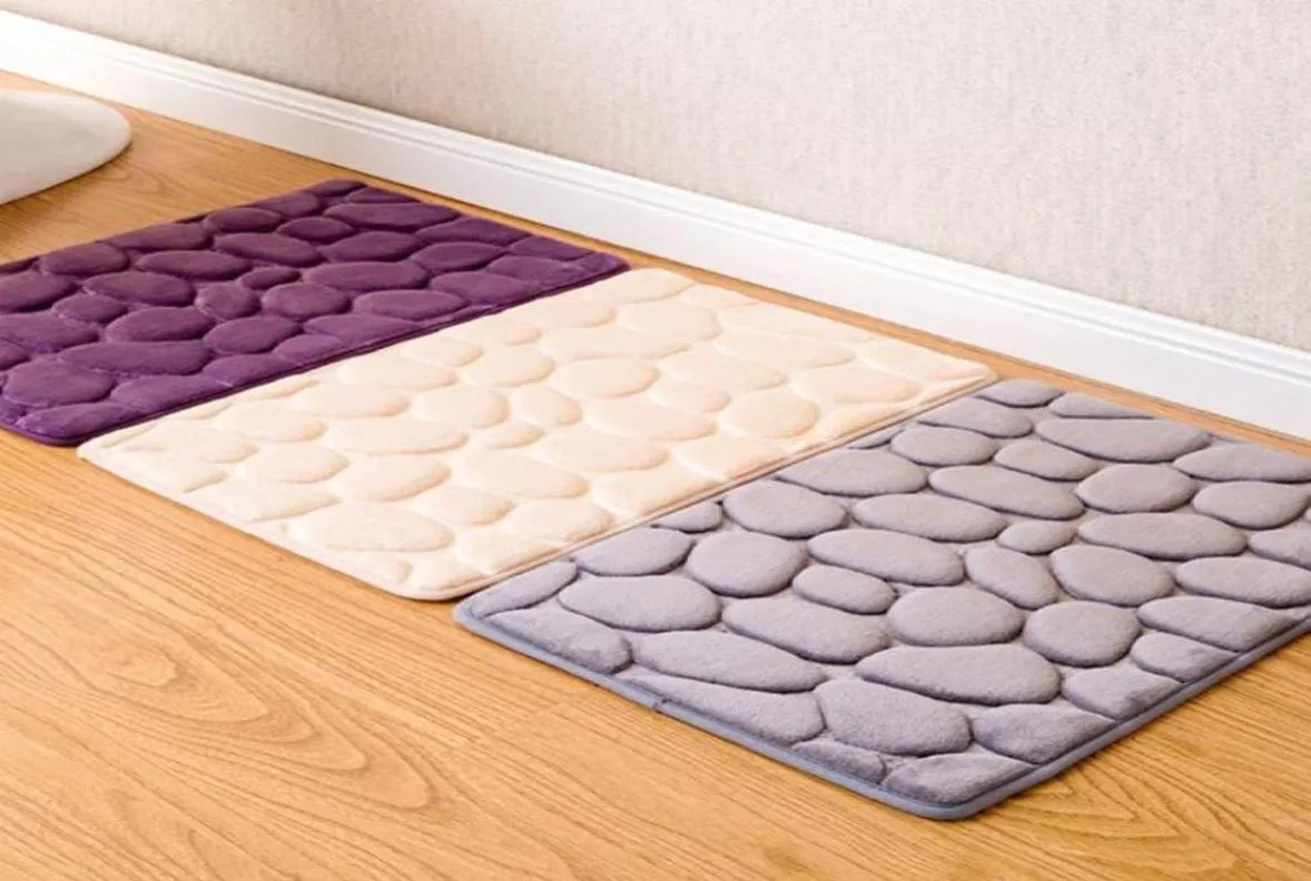 Tapijten 4060 cm koraal fleece badkamer traagschuim tapijt kit toiletpatroon badmatten niet -slip matten vloeren tapijt set matras voor decor8261321