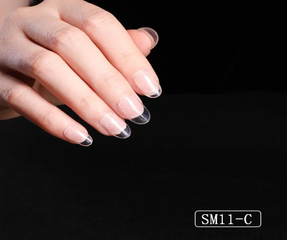 False Nails 24pcs Clear Copertura completa Pressa di plastica finta su accessori per manicure Pesti per nail art acrilici trasparenti 5635809