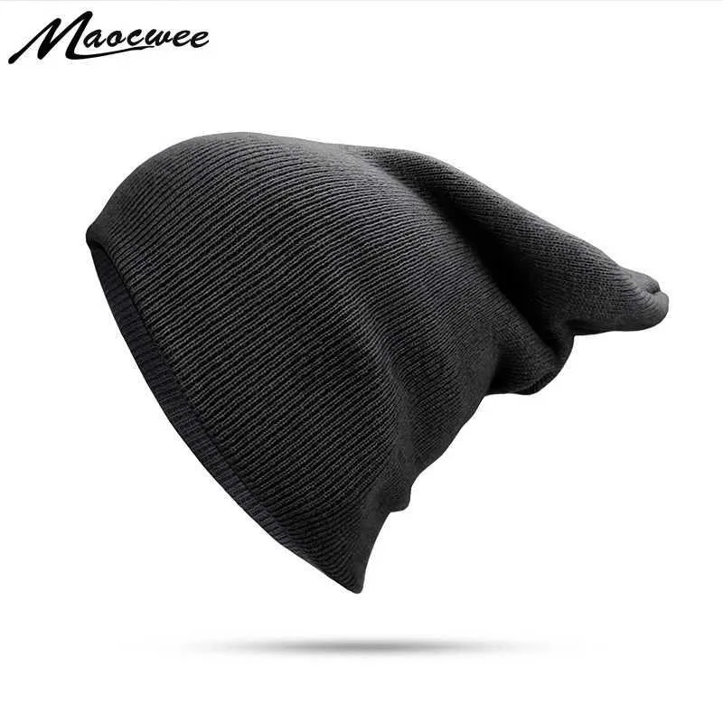 Beanie/Skull Caps män kvinnor unisex stickad mössa hatt höst vinter hatt mössor för kvinnor dam solid akryl bomull mjuk varm virkning skalle mask cap d240429