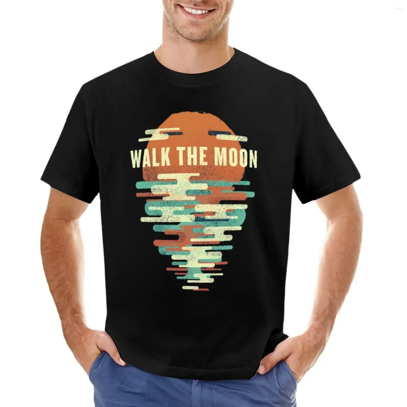 Men's Tank Tops Walk The Moon Sunset T-Shirt Hippie Clothes Vintage Fitted T Shirts For Men