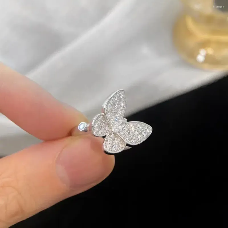 Cluster anneaux tendance top Qulity classique européen engagement de mariage Butterfly bijoux de luxe pour femmes zircons complets