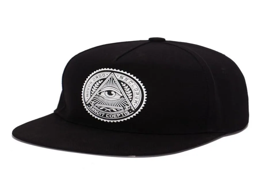 Snapback Hats Triangle Eye Illuminati Snapback Hüte Runde Label Mode Männer Frauen verstellbare Baseball -Kappe Männer Snapbacks Hip Hop HA6050848