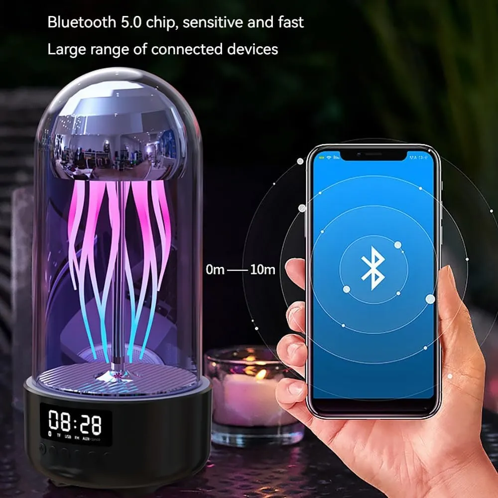 Bluetooth Speaker Creative Mechanical Jellyfish Sound with Ambient Light Artistic Speaker Small Night lamp, Desk Octopus lighting