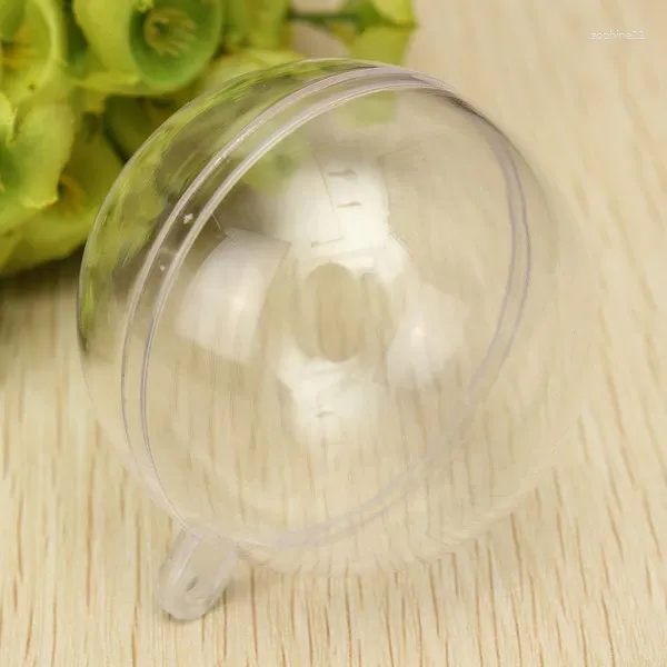 Décorations de Noël 10pcs Ball de conception romantique Transparent peut ouvrir le cadeau d'ornement de Bauble transparent en plastique