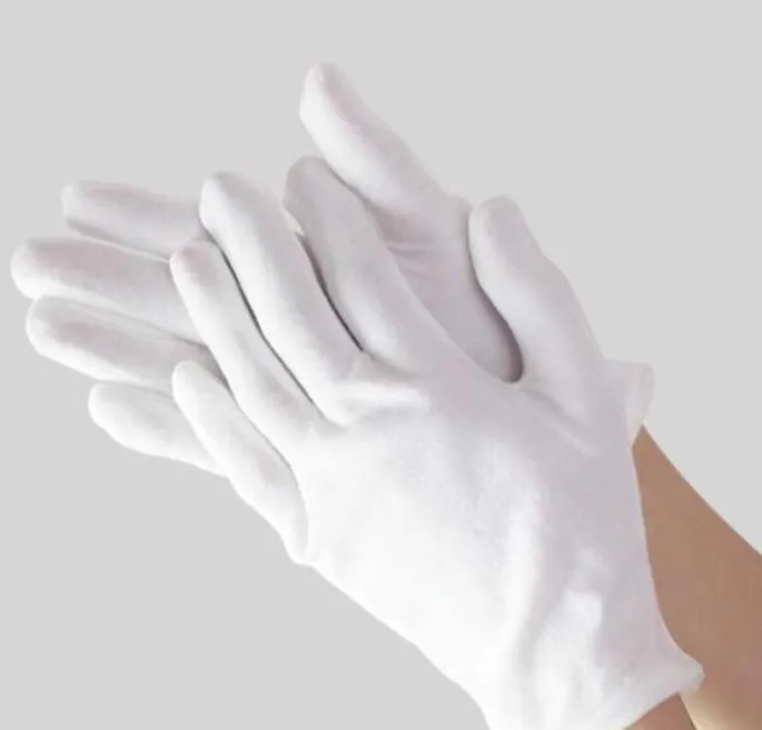 24 paires de gants blancs étiquette de coton pur plaque mince plaque de perle de perles hommes et femmes travaillent de la protection du travail usin.