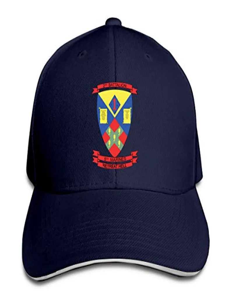 2 -й батальон 5 -й морской пехотный бейсбол Регулируемый пик сэндвич -шляпы унисексы мужчины Женщины бейсбольные виды спорта на открытом воздухе Hiphop Caps Hat4811414