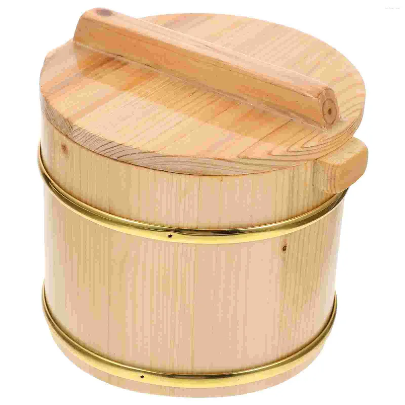 Bouteilles de rangement Sushi Sushi Bol Bobinet Bodet Oke Hangiri Mélange de bois Boîte à vapeur japonais Barreau de nourriture Contruateur de nourriture Plateau rond