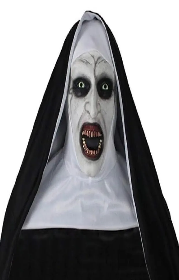 2019 Halloween Mask Die Nonne Horror Mask Cosplay Horror Latex Masken mit Kopftuch Halloween Party Dekoration Requisiten Y2001034242414
