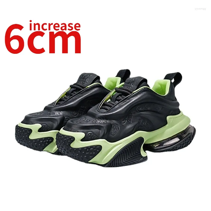 Casual Schuhe echte Lederhandlederhandwerk Original Design Trend Street Series Paare Sneakers 6 cm dicke Solte Sport für Männer/Frauen