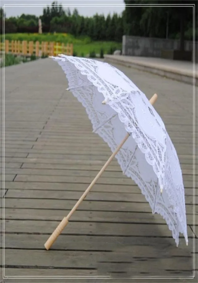 Elegante ombrello in pizzo ricamo di cotone avorio Battenburg Parasol ombrello ombrello ombrello T2001175541441