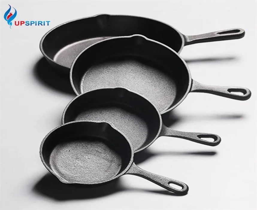 Upspirit Cast Iron Nonstick 1426cm Skillet Stekpanna för gasinduktion Cooker Egg Pancake Pot Kitchendining Tools Cookware C192090215