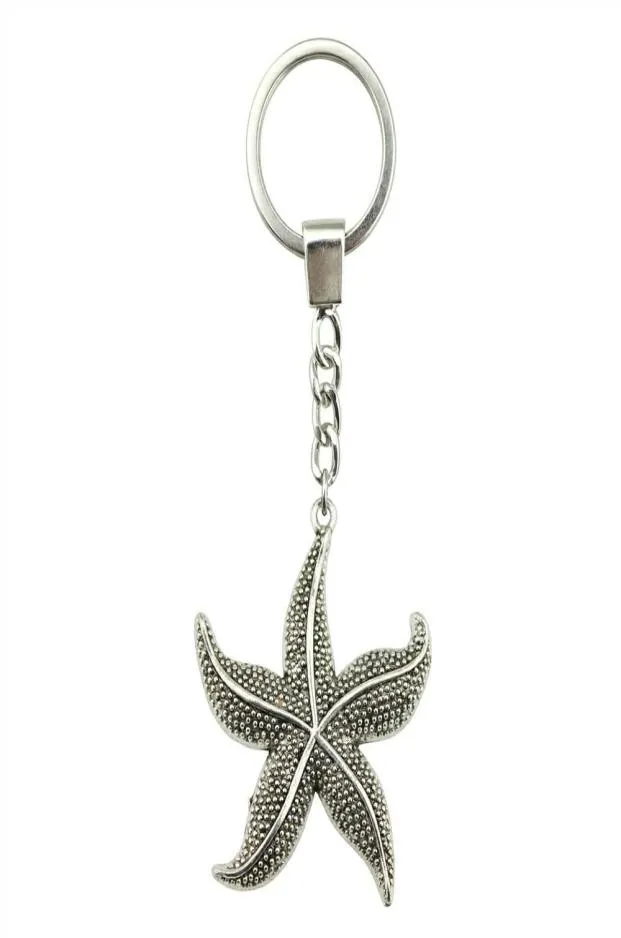 6 sztuk łańcucha kluczowego Key Pierścienie Kluczowe klucze do klawiszy Starfish 50x43mm5431987