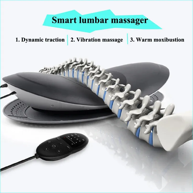 Lumbale wervelkolom Massager Nek Lumbale tractie Multifunctionele opblaasbare Compress Vibratie Luchtdruk Taille Massager Warm 240426