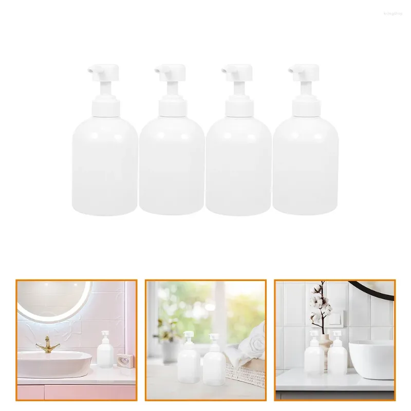 Garrafas de armazenamento 4 PCs Shampoo Bombe Bombe Body Wash Soop Dispenser Condicionador Recarregável