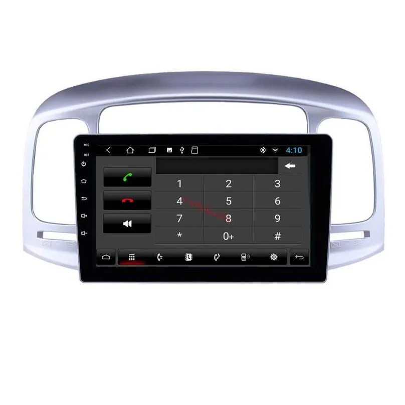 Car DVD DVD-плеер Android 10 9-дюймовый автомобиль O System for Hyundai Accent 2006-2011 с GPS Music Aux Wi-Fi Support Dabadd OBD2 DVR CarPlay DHJSH