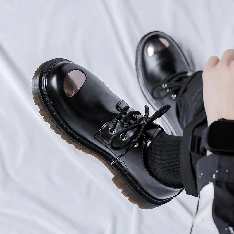 Casual schoenen High Sole vergroten leer voor mannen streetwear modejurk mannelijk Koreaans kantoor woon -werkverkeer