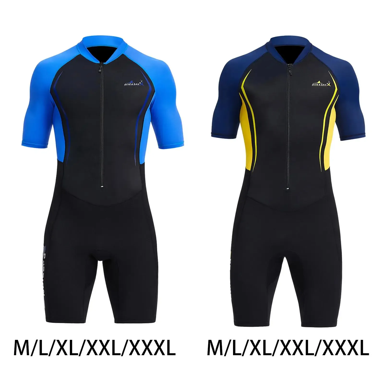 Mens Shorty Wetsuit Sun Protective Short Sleeve Full Body 1.5mm Suit Swimsuit for Diving Surfing Spearfishing Snorkeling