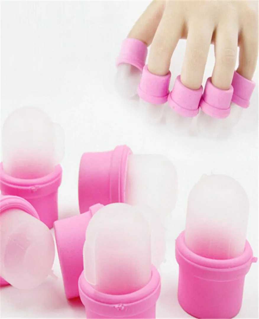 10pcslot indossabile unghie indossabile ridotto polacco smalto fai -da -te berretto UV avvolgente strumento per nail art in silicone rosa set10pcslot3481125