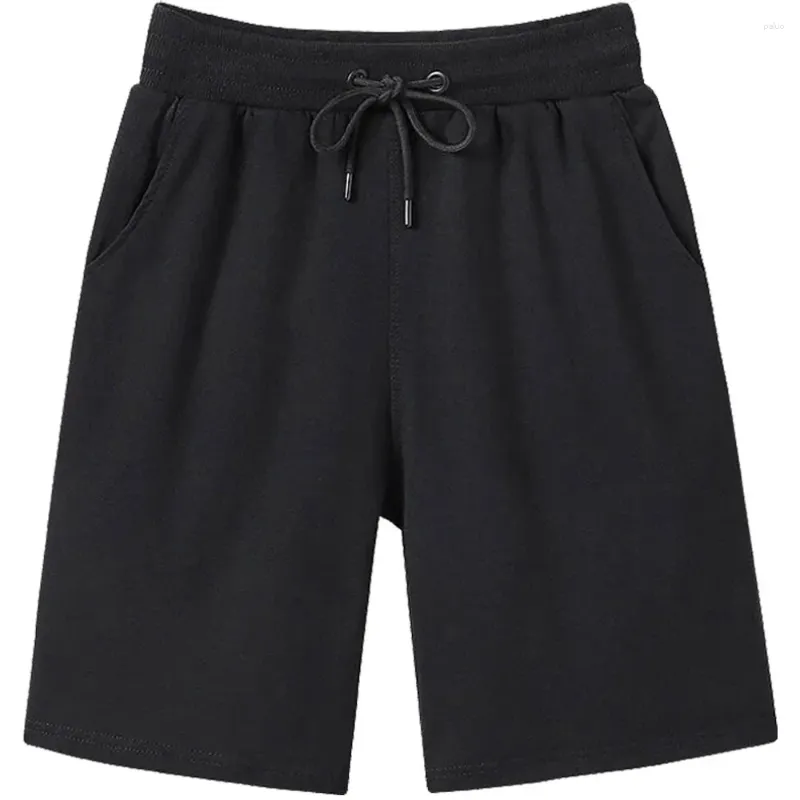 Shorts masculinos Summer moda moda de alta qualidade algodão homens casuais cintura de cordão confortável preto branco tamanho asiático l-5xl