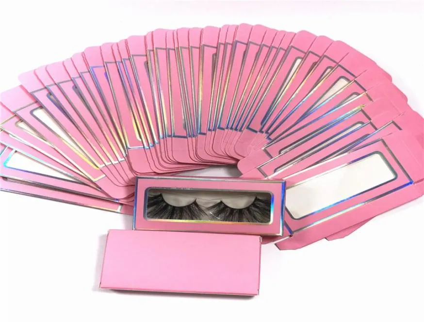 Caixas de embalagem de pálpebras de papel integral caixas de cílios de olhos embalagens logotipo personalizado Faux Mink Lashes Strip Case vazia fornecedores de vendedores a granel Customiz5697370