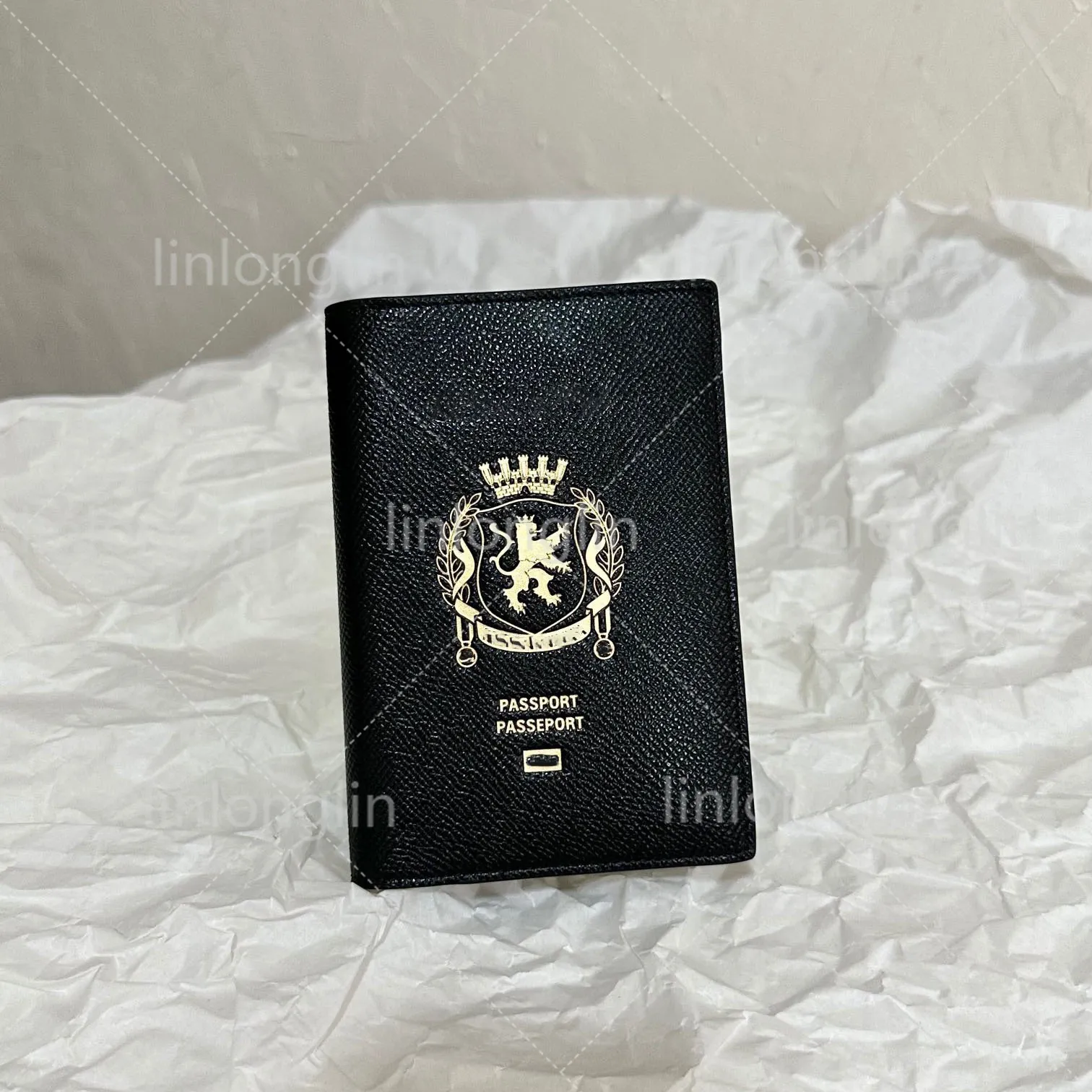Kvinnor Luxury Designer Card Holder Passport Cover Fashion Cowhide Business Protection Case Trendy Credit Men Wallet Passport Holde Black Case Coin Purse