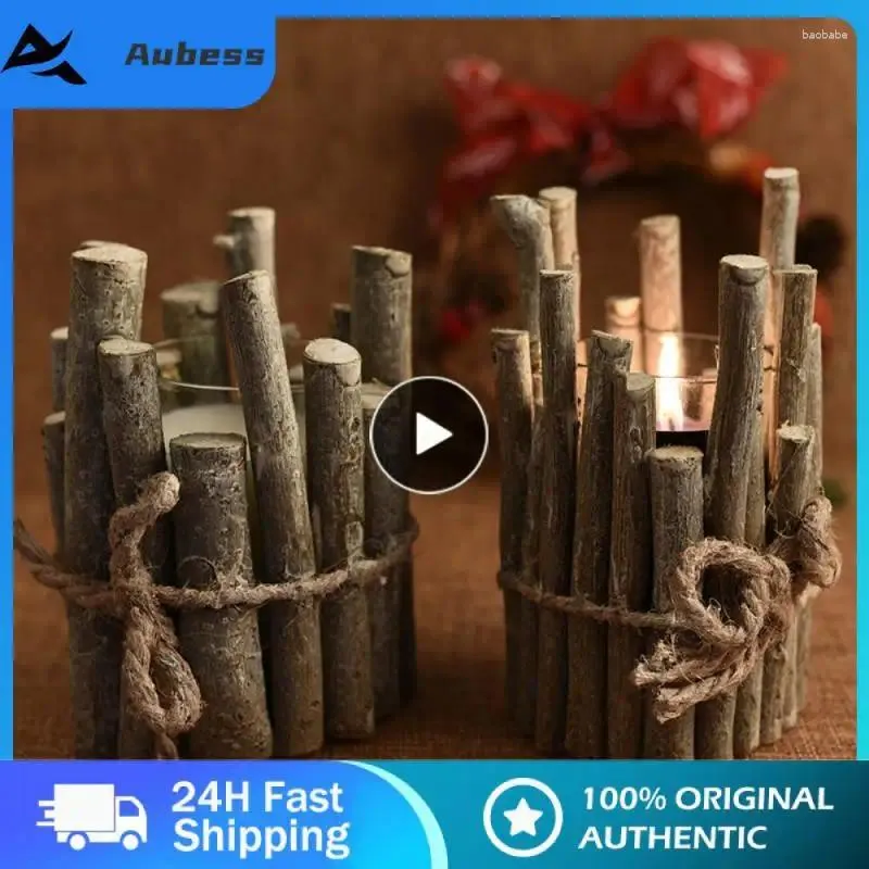 Candle Holders penna hållbart miljövänligt trähantverk kreativa multifunktionella julrekvisita bas fast trä vintage