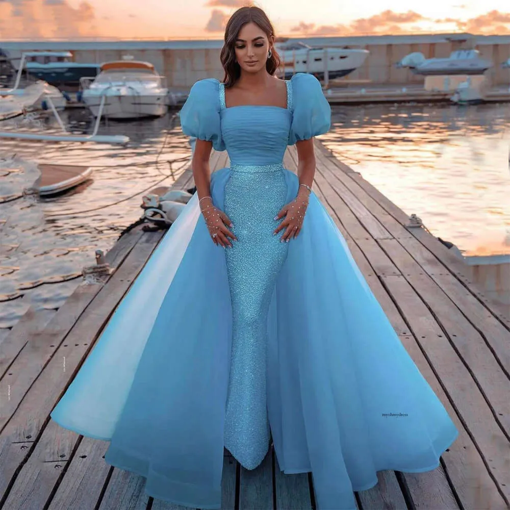 Céu de céu claro elegante e elegante noite use DRESTE DUBAI DUBAI Árabe sem alças lantejoulas sem costas Vestido formal vestidos de celebridades Robe de Soiree 0430