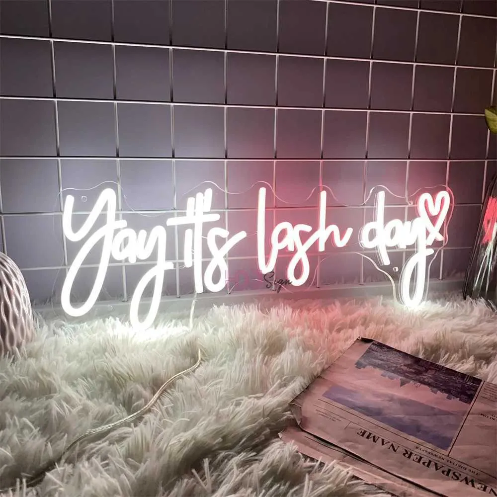 Neon LED Sign Yay Its Lash Day USB Neon Night Light... From Casual_love ...