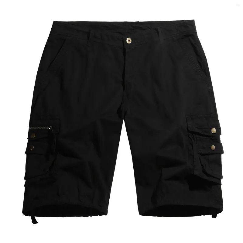 Shorts masculinos masculino plus size praia casual 5 quartos de calça multifolagem carga solta estilo europeu estilo externo