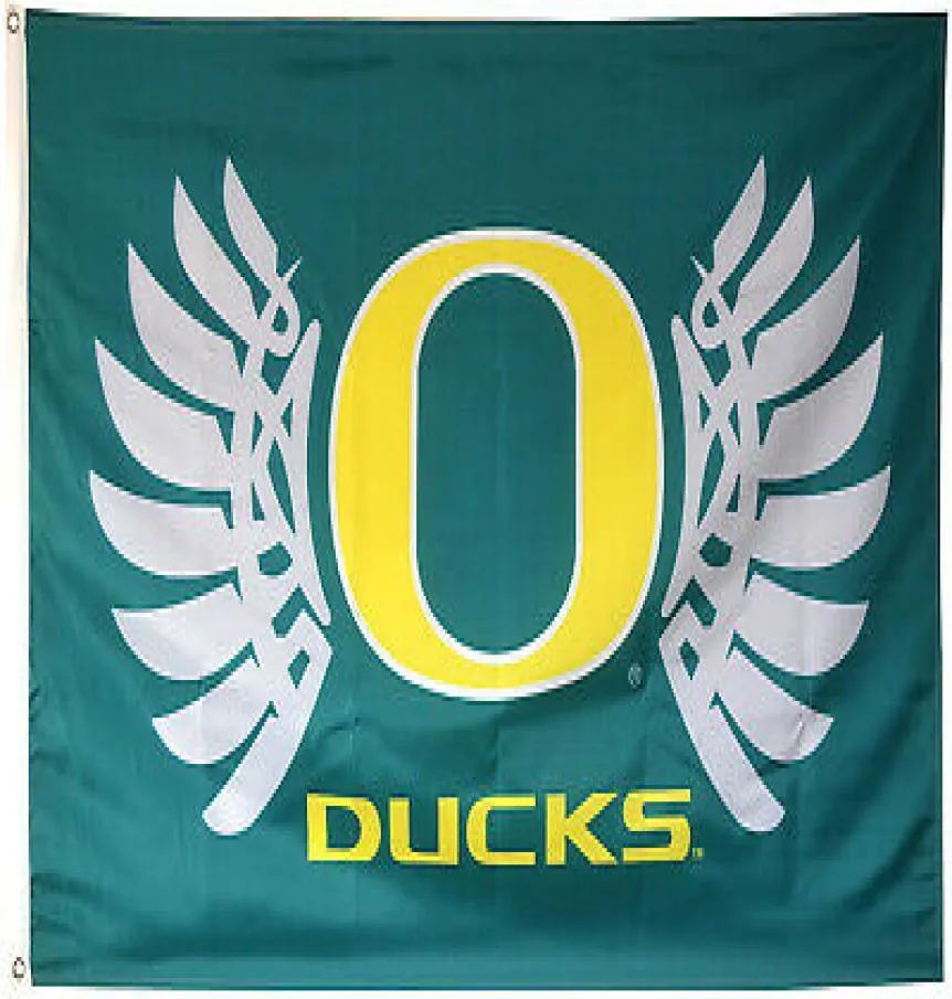 Oregon Ducks Wings Flagge Grün 3x5ft 150 x 90 cm Druck 100D Polyester Indoor Outdoor Dekoration Flagge mit Messing -Teilen 9703559