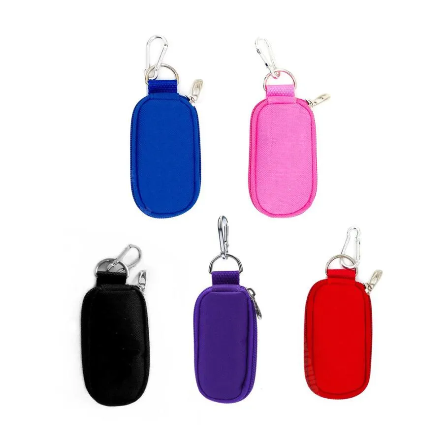 10 bottiglie Borsa di stoccaggio essenziale per olio portatile Traveling Case da 2 ml Keychain Ring Keychain Ringat Ringer Zipper Bag1920759