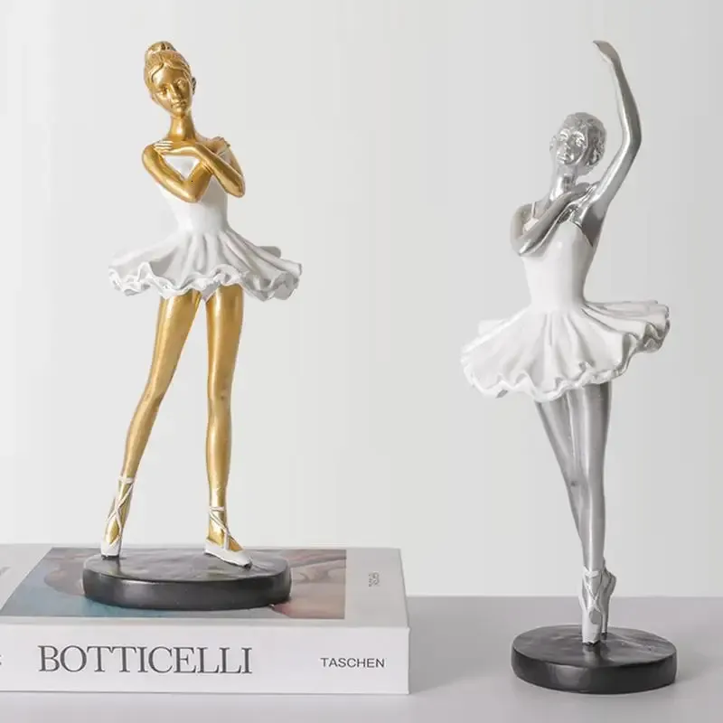 Miniatures Ballet Dancer Figurines Samenvatting Art Crafts Danser Girl Standbeeld Resin Sculpture Model Home Office Decor Ornamenten 240429