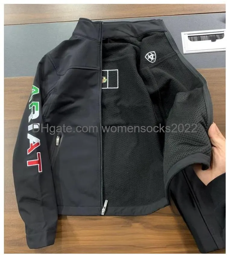 Jackets femininos Ariat Womens Classic Team México Softshell resistente à água jaqueta de jaqueta Dre Drop Drop Dated Apparel Roupas Exterior